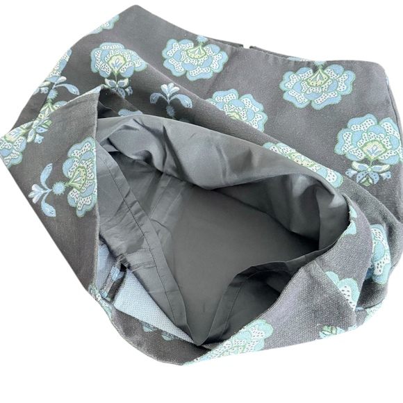 Loft Blue Floral Damask Pencil Short Skirt Women Size 10‎ Preppy Office Feminine - Picture 2 of 9